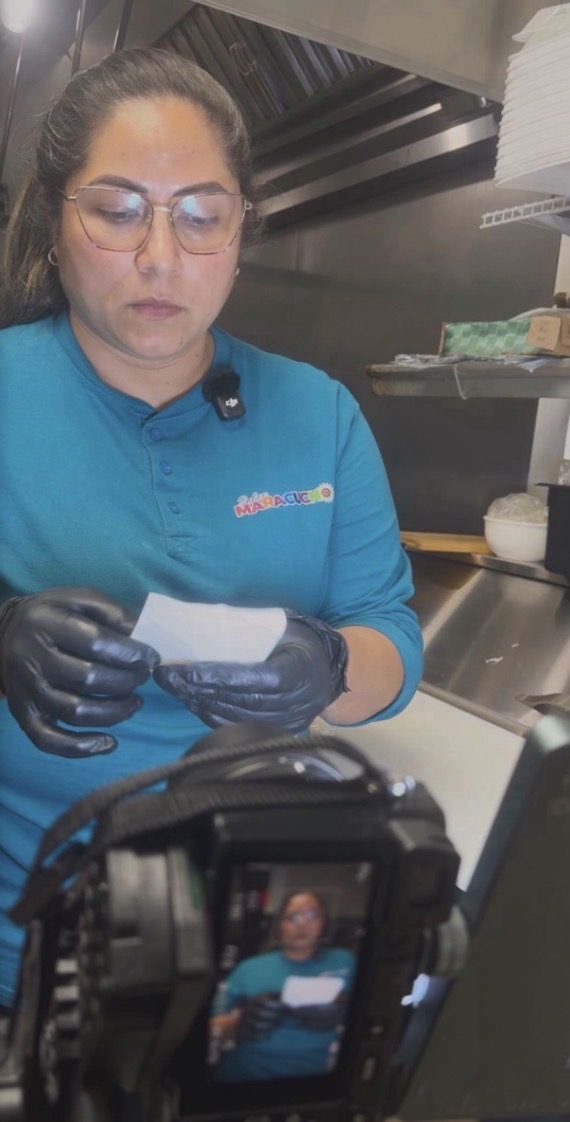 Grabación en la cocina de Sabor Maracucho