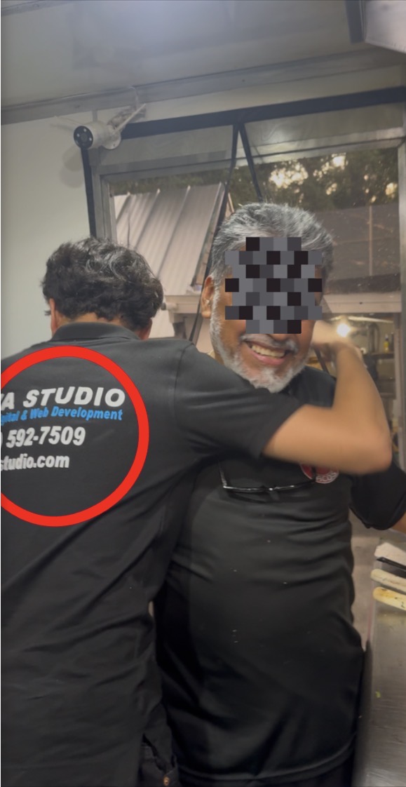 Momento con un cliente después de la grabación